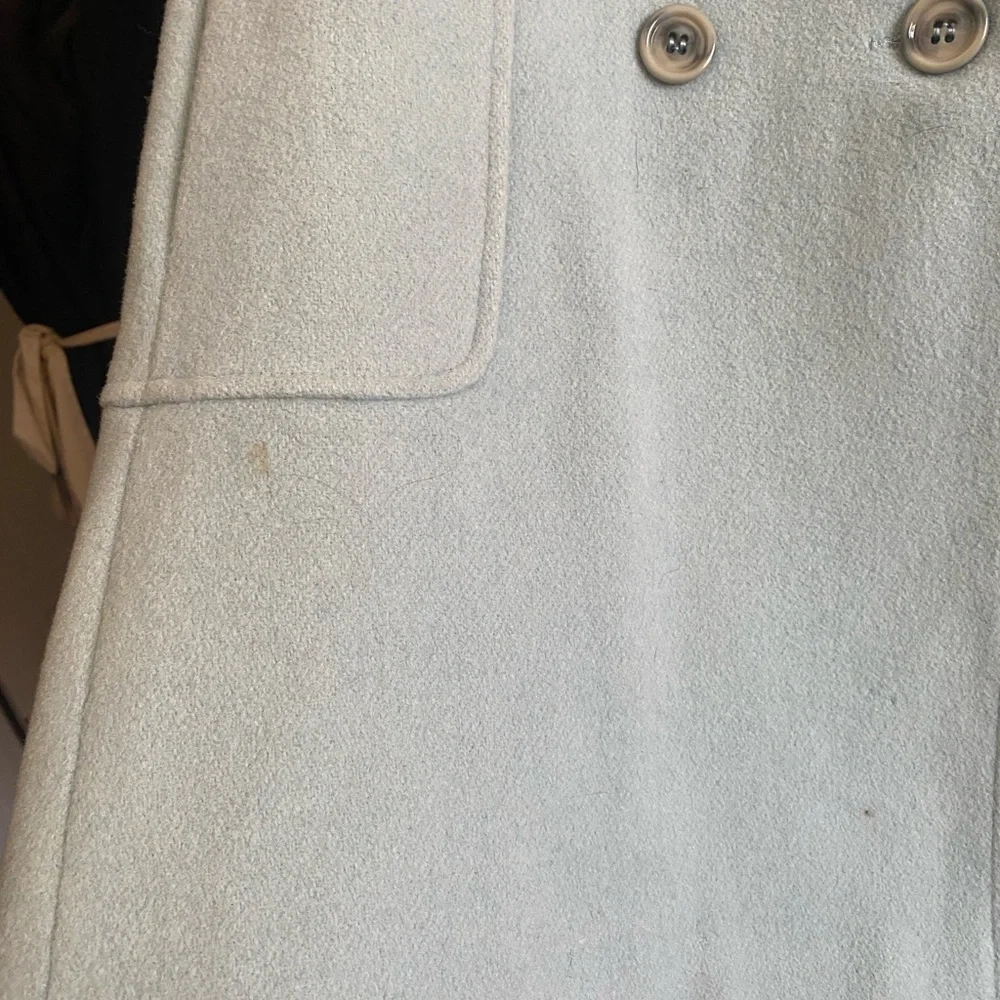 Vintage Powder Blue Faux Fur-Trimmed Women's Coat - Picture 8 of 8